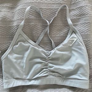 Gray gym, shark, sports bra